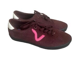 Van’s Women's Maroon and Hot Pink Sneakers Size: 8.5. NWOT Great Condition.